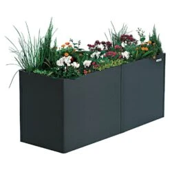 32" Extra Tall Modern 27" X 83" Metal Raised Garden Bed - Midnight Blue