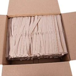 Stretch Ties, Expandable Tan Plastic Twist-Ties, 10in Length X 1/2in Width, Box Of 4,000 By Nursery Professionals