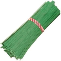 Twist-Em Plant Tie, Green Paper With Wire Center, 6-in