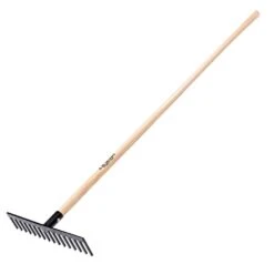 American-Made Steel Landscape Rake With American Ash Handle By A.M. Leonard