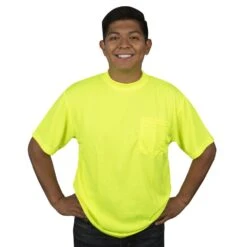 Birdseye Mesh Short Sleeve Tee, Non-Rated, Lime, Size Large By Cordova -Amleos v131l am 2