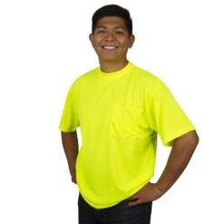 Birdseye Mesh Short Sleeve Tee, Non-Rated, Lime, Size Large By Cordova -Amleos v131l am 3