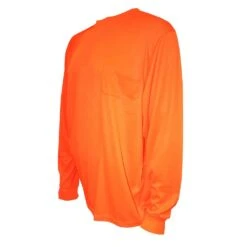 Birdseye Mesh Long Sleeve Tee, Non-Rated, Orange, Size Large By Cordova -Amleos v140l am 2