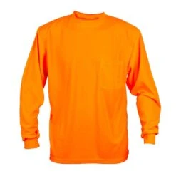 Birdseye Mesh Long Sleeve Tee, Non-Rated, Orange, Size Extra Large By Cordova