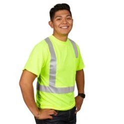 Class II Birdseye Mesh Short Sleeve Tee, ANSI Type II, Lime, Size Medium By Cordova 12 Class II Birdseye Mesh Short Sleeve Tee, ANSI Type II, Lime, Size Medium By Cordova -Amleos v411m am 4