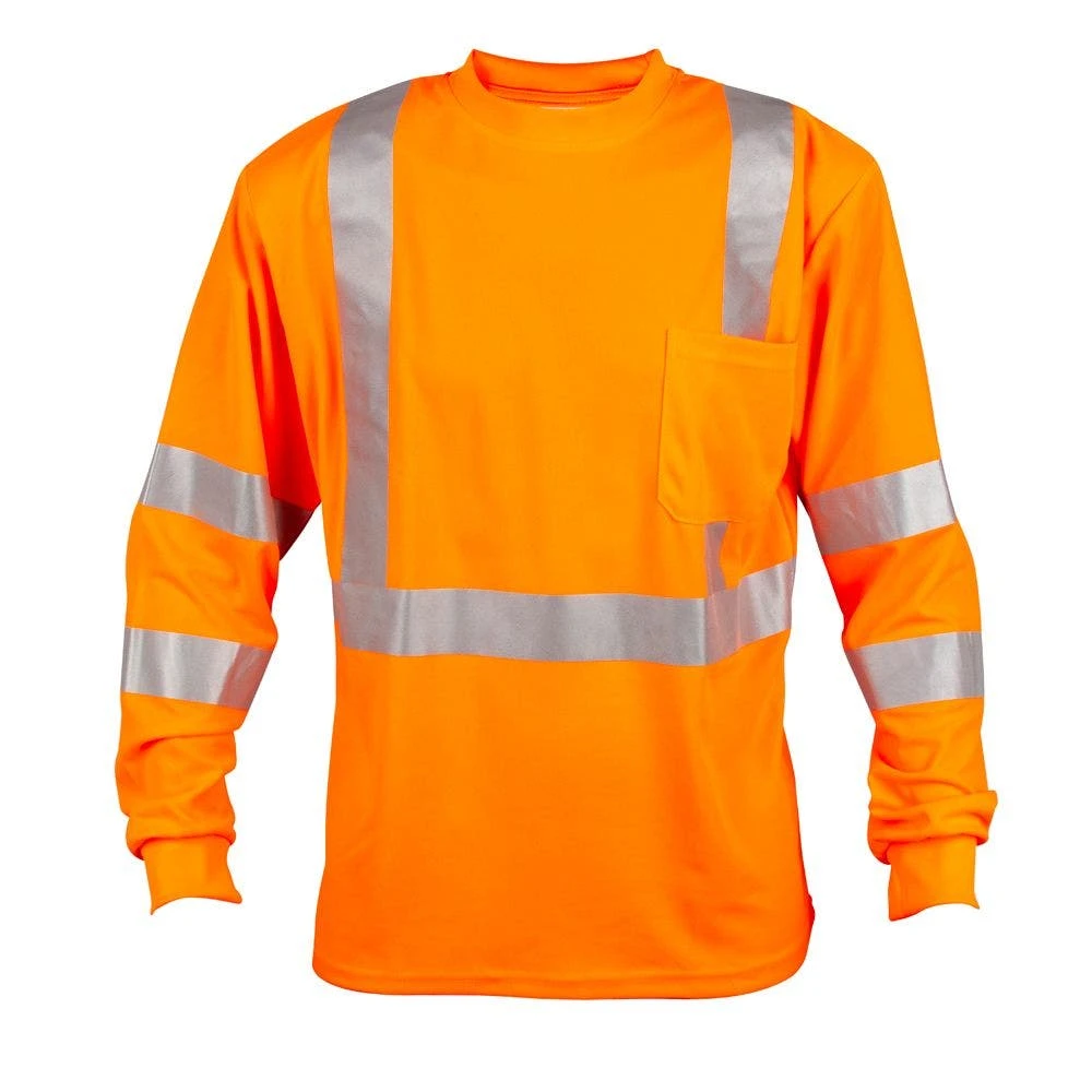 Class III Birdseye Mesh Long Sleeve Tee, ANSI Type II, Orange, Size Large By Cordova 3 Class III Birdseye Mesh Long Sleeve Tee, ANSI Type II, Orange, Size Large By Cordova
