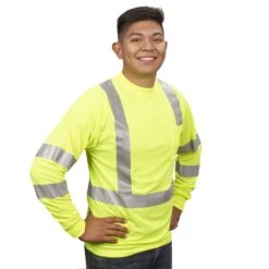 Class III Birdseye Mesh Long Sleeve Tee, ANSI Type II, Lime, Size 2X Large By Cordova -Amleos v5112xl am 4