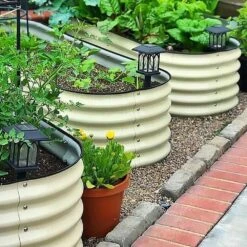 Vego 6 In 1 Modular Metal Raised Bed, Pearl White -Amleos vb6n1 wh 2 1