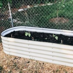 Vego 6 In 1 Modular Metal Raised Bed, Pearl White -Amleos vb6n1 wh 3 1