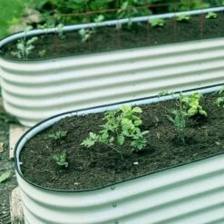 Vego 6 In 1 Modular Metal Raised Bed, Pearl White -Amleos vb6n1 wh 4 1