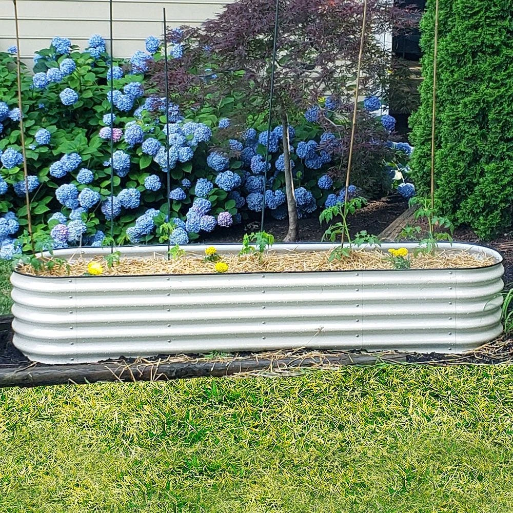 Vego 9 In 1 Modular Metal Raised Bed, Pearl White 4 Vego 9 In 1 Modular Metal Raised Bed, Pearl White - Image 2