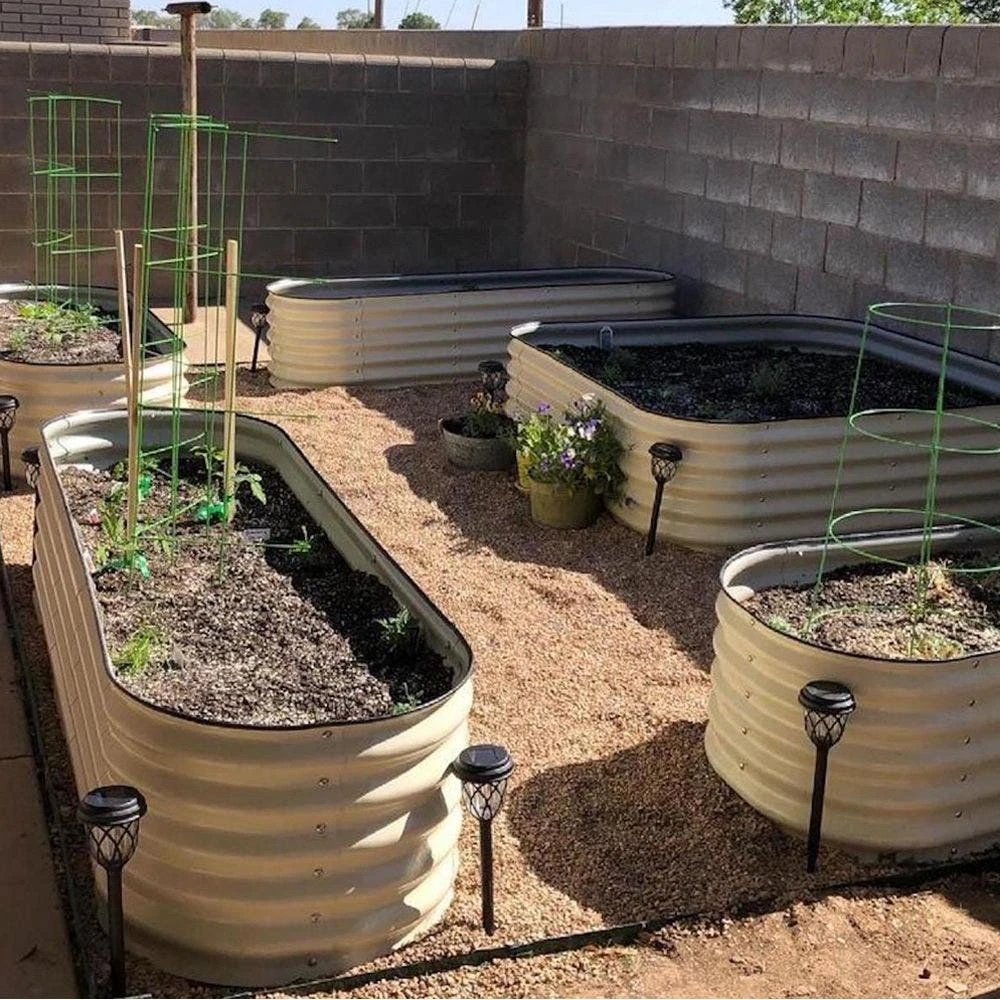 Vego 9 In 1 Modular Metal Raised Bed, Pearl White 8 Vego 9 In 1 Modular Metal Raised Bed, Pearl White - Image 6