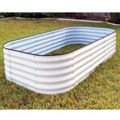 Vego 9 In 1 Modular Metal Raised Bed, Pearl White