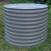 Vego Extra Tall Round Metal Raised Bed, Modern Grey