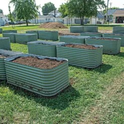 Vego Extra Tall 9 In 1 Modular Raised Bed, Olive Green -Amleos vbt9n1 og live6