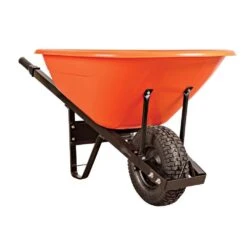 Leonard 8 Cubic Foot Poly Tray Wheelbarrows With Steel Handles