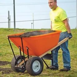 Leonard 2 Wheeled 10 Cubic Foot Capacity Poly Tray Wheelbarrows -Amleos vp wb10 3