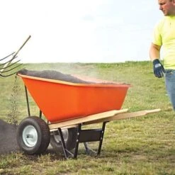 Leonard 2 Wheeled 10 Cubic Foot Capacity Poly Tray Wheelbarrows -Amleos vp wb10 4