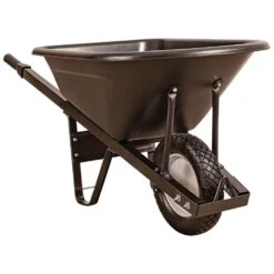 Leonard 6 Cubic Foot Poly Tray Wheelbarrows With Steel Handles -Amleos vp wbs 3