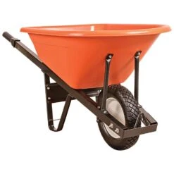 Leonard 6 Cubic Foot Poly Tray Wheelbarrows With Steel Handles -Amleos vp wbs 4