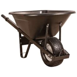 Leonard 6 Cubic Foot Poly Tray Wheelbarrows With Steel Handles -Amleos vp wbs 5