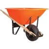 Poly Tray Wheelbarrow, Orange 8 Cu Ft Tray With Pneumatic Tire By A.M. Leonard