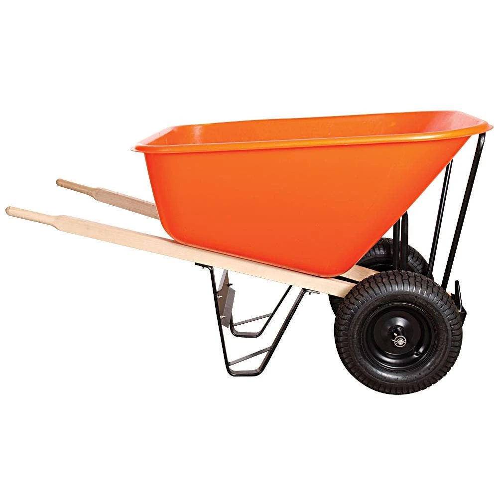 Leonard 2-Wheeled, 10-Cubic-Foot Capacity Poly Tray Wheelbarrow With Pneumatic Tires 6 Leonard 2-Wheeled, 10-Cubic-Foot Capacity Poly Tray Wheelbarrow With Pneumatic Tires - Image 4