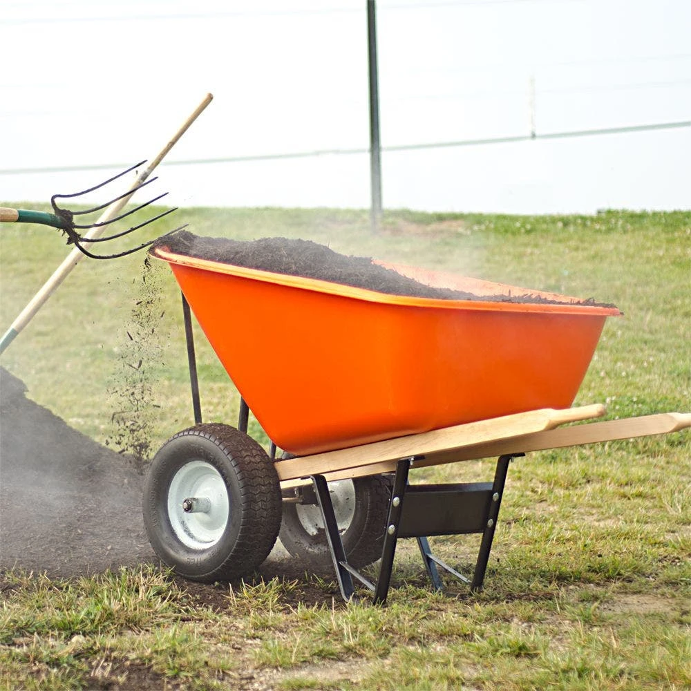 Leonard 2-Wheeled, 10-Cubic-Foot Capacity Poly Tray Wheelbarrow With Pneumatic Tires 8 Leonard 2-Wheeled, 10-Cubic-Foot Capacity Poly Tray Wheelbarrow With Pneumatic Tires - Image 6