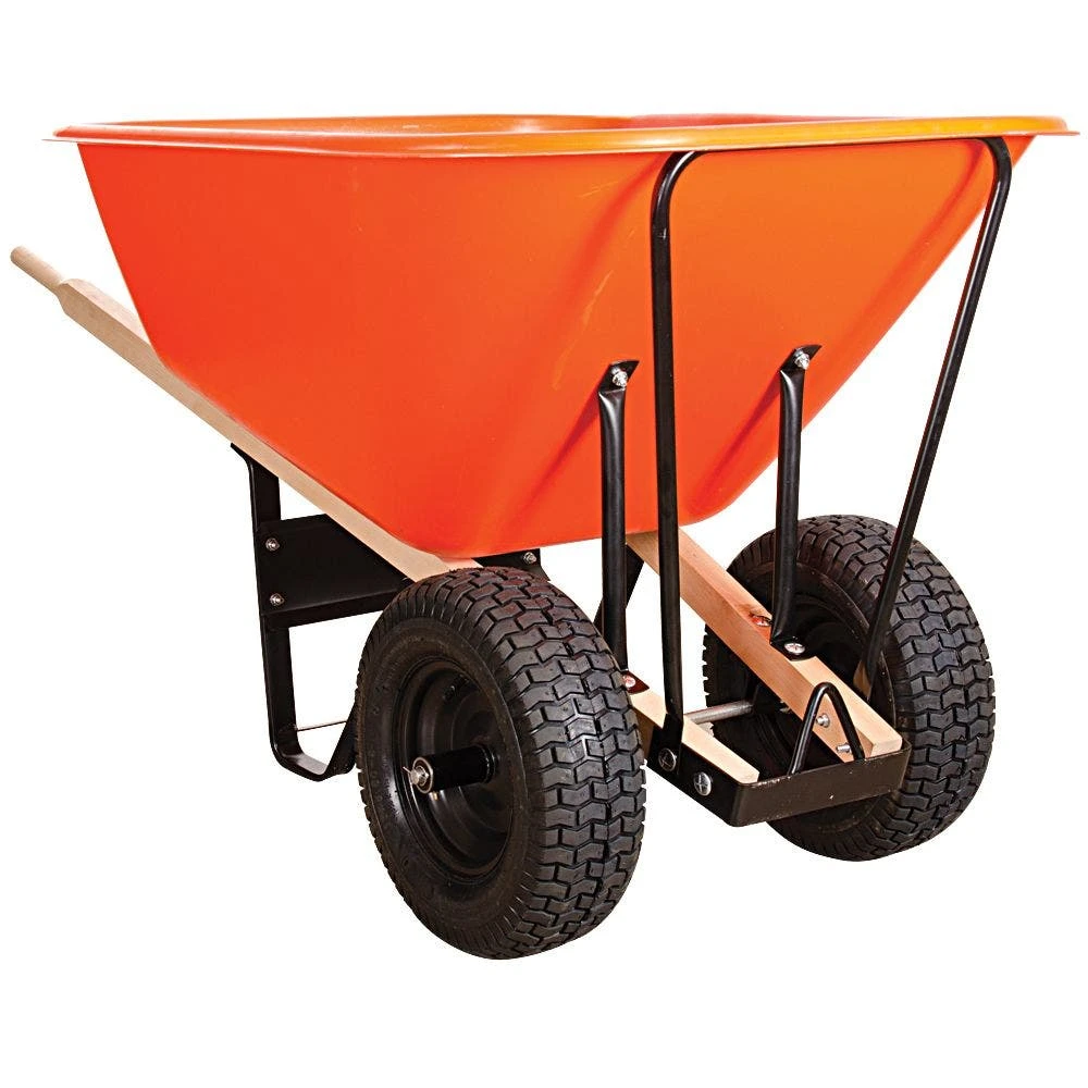 Leonard 2-Wheeled, 10-Cubic-Foot Capacity Poly Tray Wheelbarrow With Pneumatic Tires 3 Leonard 2-Wheeled, 10-Cubic-Foot Capacity Poly Tray Wheelbarrow With Pneumatic Tires
