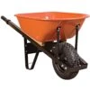 Steel Tray Wheelbarrow, Orange 6 Cu Ft Tray With Steel Handles And Pneumatic Tire By A.M. Leonard 1 Steel Tray Wheelbarrow, Orange 6 Cu Ft Tray With Steel Handles And Pneumatic Tire By A.M. Leonard -Amleos wbst6 s