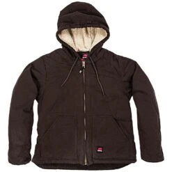 Softstone Hooded Coats, Dark Brown, Women's Size Large By Berne