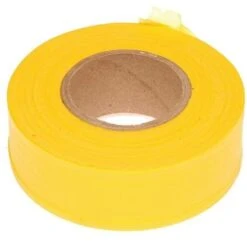 Flagging/Tagging Tape, Solid Yellow, 1-3/16in X 300ft, Non-Adhesive, Box Of 12 Rolls -Amleos wt 4yb 1