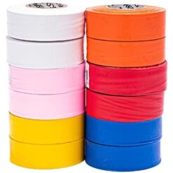 Flagging/Tagging Tape, Mixed Solid Colors, 1-3/16in X 300ft, Non-Adhesive, Box Of 12 Rolls -Amleos wt mx 1