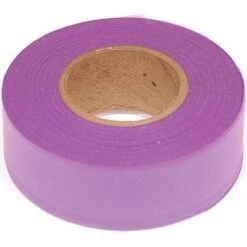 Flagging/Tagging Tape, Solid Purple, 1-3/16in X 300ft, Non-Adhesive, Box Of 12 Rolls -Amleos wt ppb